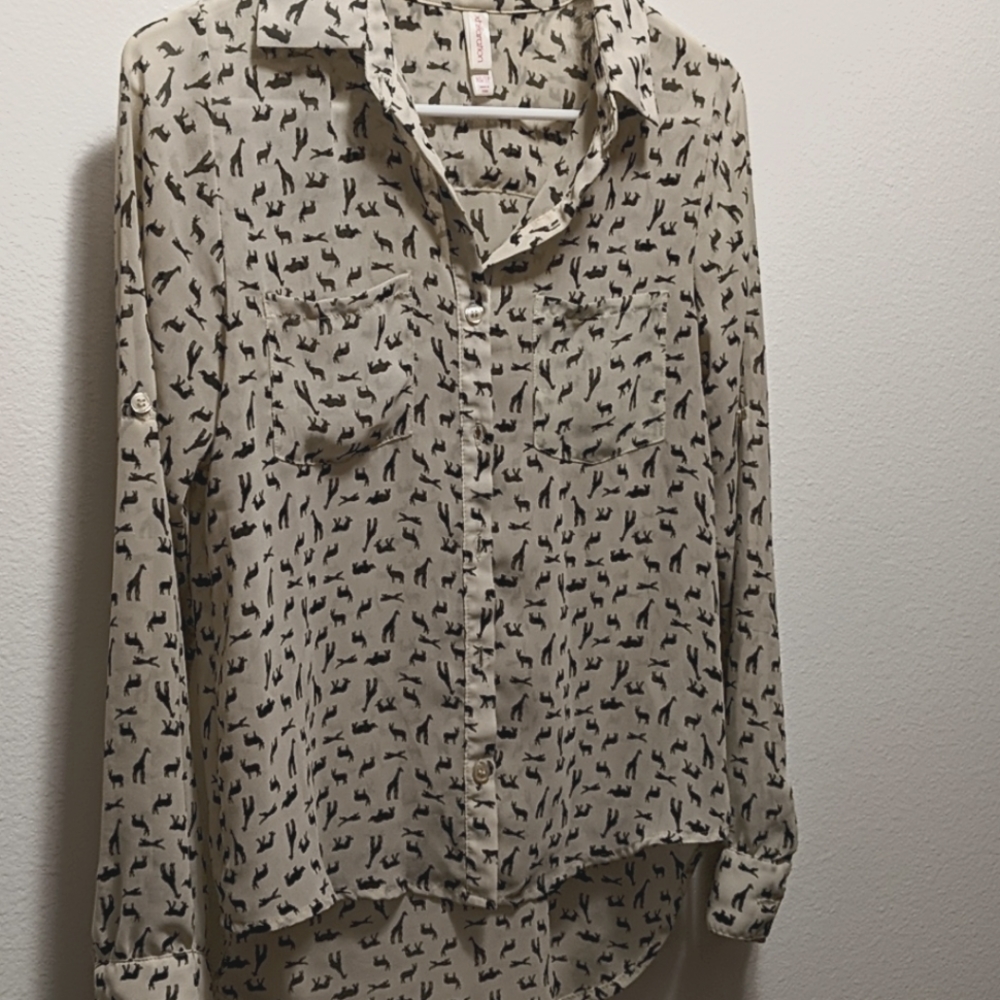 Cream Safari Animal Blouse